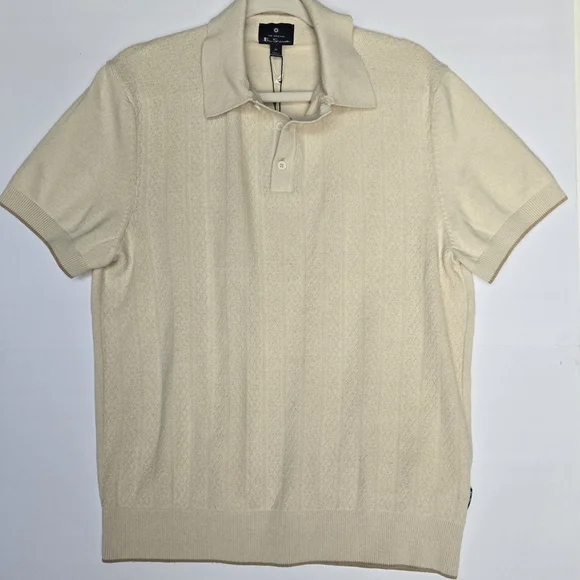 NWT-BEN SHERMAN Off-White Polo Shirt. Size M - Picture 10 of 11